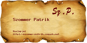 Szommer Patrik névjegykártya